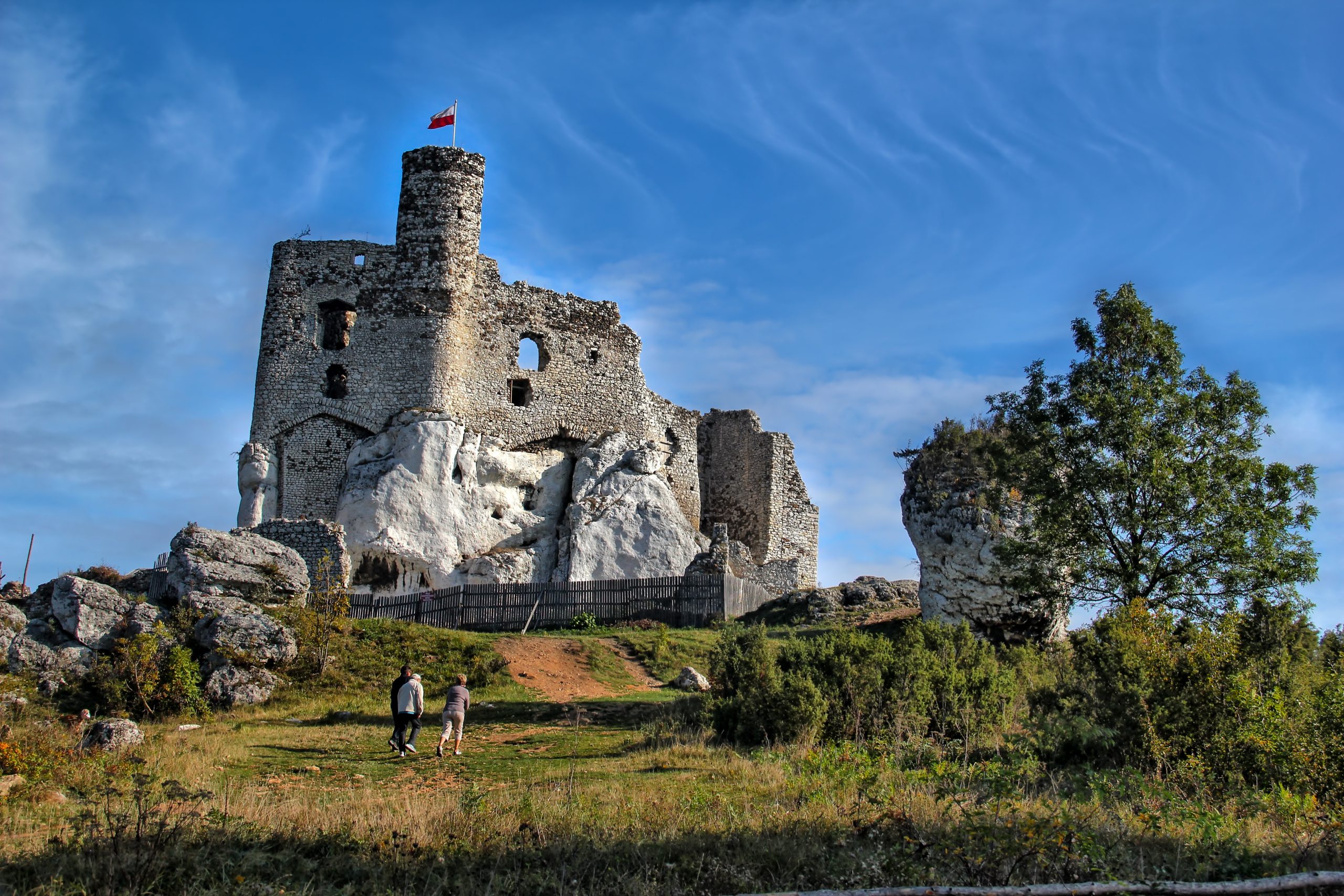 Zamek Mirów — widok na mury obronne